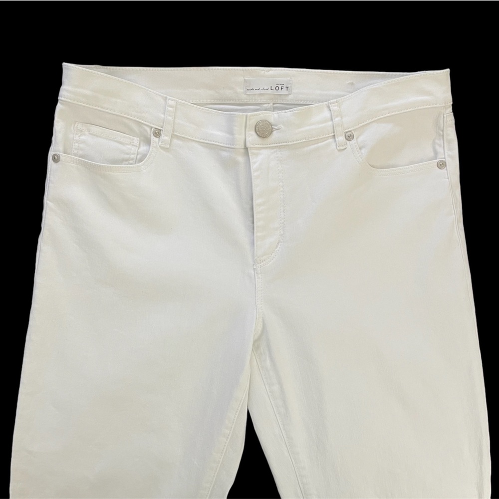 *NWOT* LOFT | White Straight Leg Modern Fit Cuffed Jeans/Pants - Picture 5 of 15